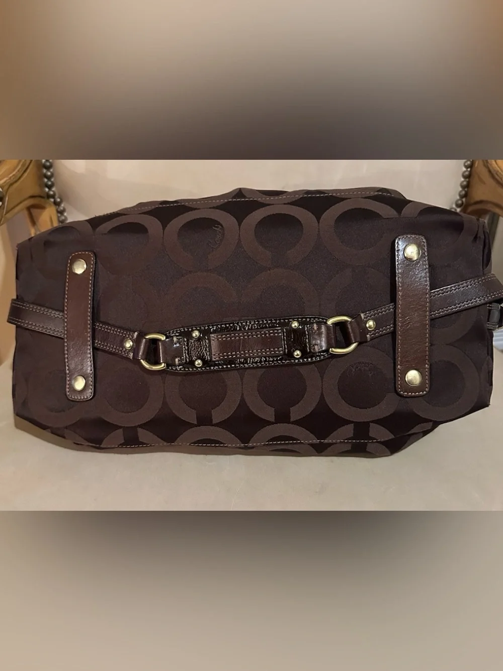 Coach Madison Sabrina Dark Brown Satchel Handbag